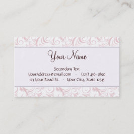 Rosa blom- testar & randar med monogramen visitkort