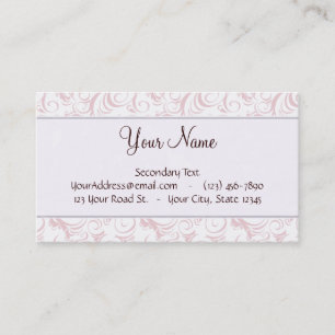 Rosa blom- testar & randar med monogramen visitkort
