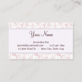 Rosa blom- testar & randar med monogramen visitkort