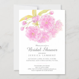 Rosa Blom vår blommigt blommar möhippa Magnetisk Inbjudningskort