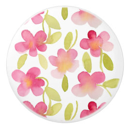 Rosa blom- vattenfärgmönster knopp