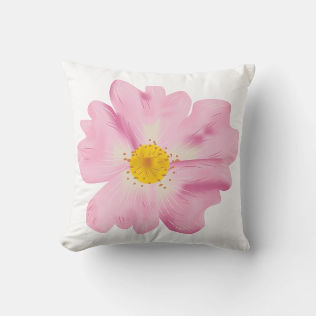 Rosa Blombild Kudde (Framsida)