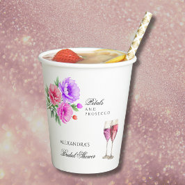 Rosa blomblad och Prosecco möhippa
