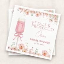 Rosa blomblad och Prosecco-rosnad bröllopsdusch