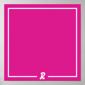 Rosa Blombordstablett Poster