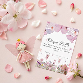 Rosa blombukett-blöja lotteri-kort för baby shower tilläggskort