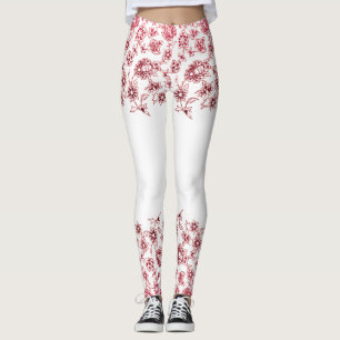 Rosa blombukettar leggings