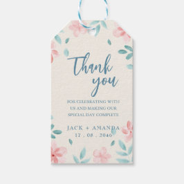 Rosa BlomChicens bröllopsinbjudan Tack Märkre Presentetikett