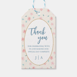 Rosa BlomChicens bröllopsinbjudan Tack Märkre Presentetikett