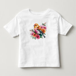 Rosa blomfågel t shirt