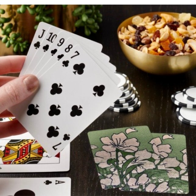 Rosa blomgrön casinokort (Poker cards easy to shuffle, smooth card stock. Dimensions: 2.5" x 3.5”. 
)