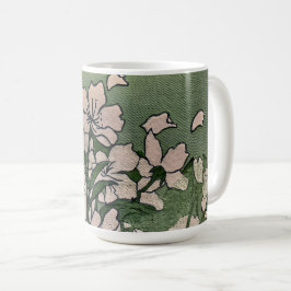 Rosa blomgrön kaffemugg