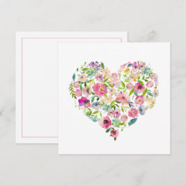 Rosa blomhjärta Alla hjärtans dag kärlek vykort