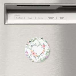 Rosa Blomhjärta Magnet