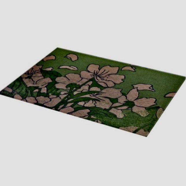 Rosa blomkaskad  (Glass Cutting Board – 5 different sizes. 100% food safe.  tempered glass Non-skid rubber feet. 
)