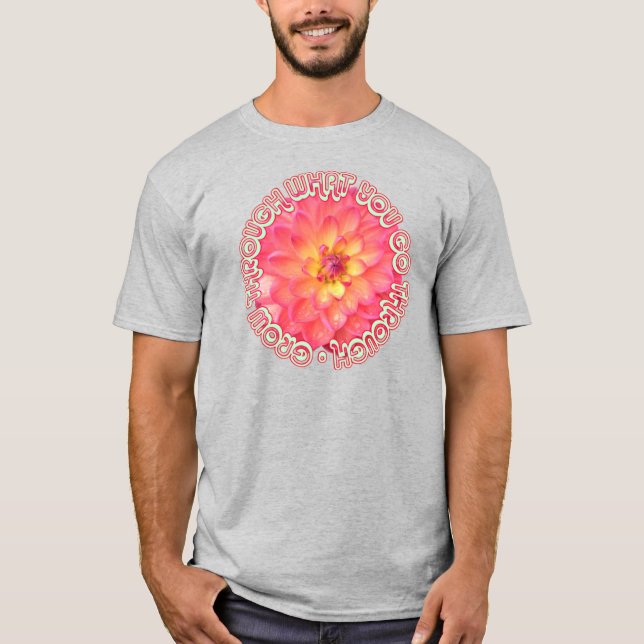 rosa blomkonst t shirt (Framsida)