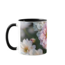 Rosa blomkrukig kaffekopp