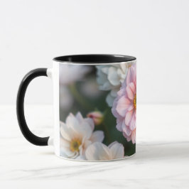 Rosa blomkrukig kaffekopp