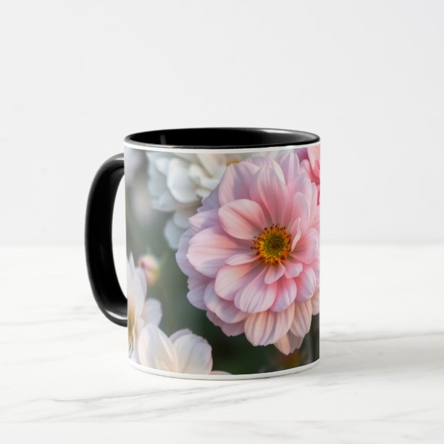 Rosa blomkrukig kaffekopp (Framsida vänster)