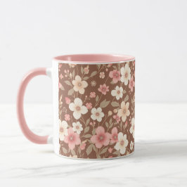 Rosa blomkrukig kaffemugg