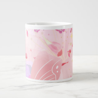 Rosa blomkrukig mugg jumbo mugg