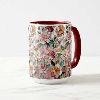 Rosa blomkrukka Elegant botanisk kaffekopp