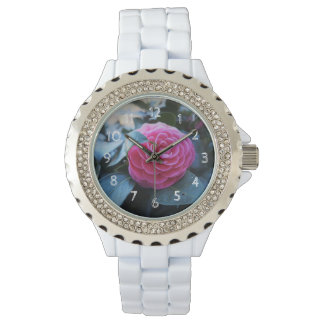 Rosa blomma armbandsur