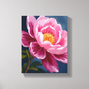 Rosa blomma blomstermålning i akvarell canvastryck