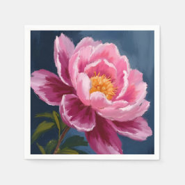 Rosa blomma blomstermålning i akvarell pappersservett