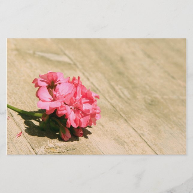 Rosa Blomma Brevpapper (Framsida)