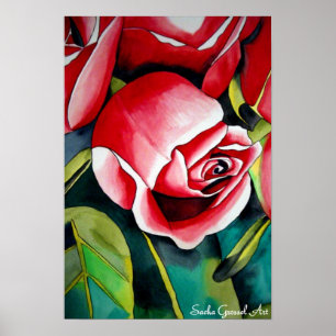 Rosa blomma för konst för poster
