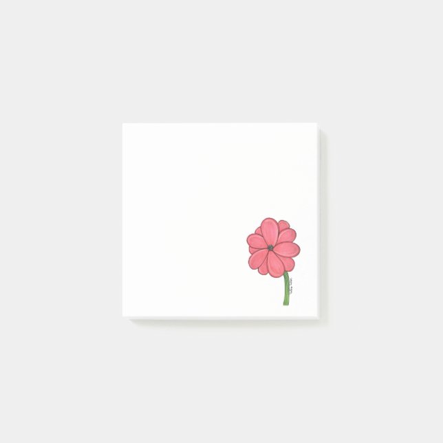 Rosa blomma full post-it block (Framsida)