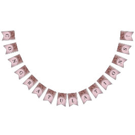 Rosa blomma Girlang Flagga