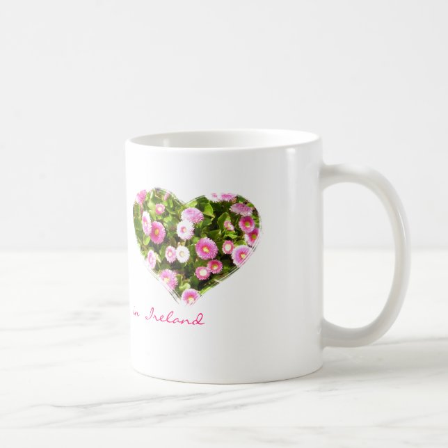 Rosa blomma hjärtamugg kaffemugg (Höger)