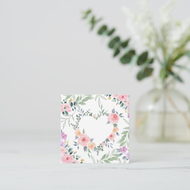 Rosa Blomma Hjärte Inhägnad Kort (Stående Fram)