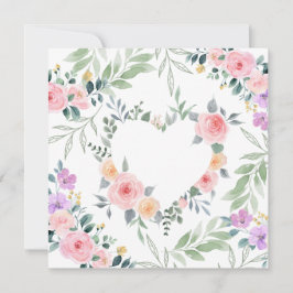 Rosa Blomma Hjärtkort