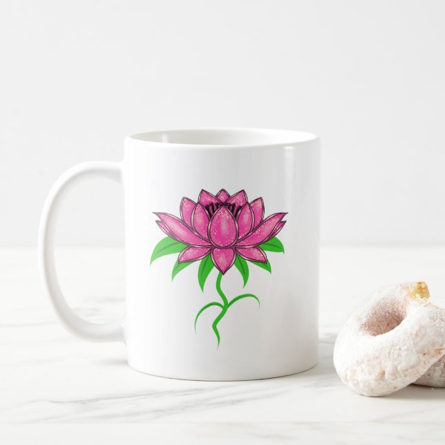 Rosa blomma kaffemugg (Med munk)
