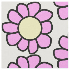 Rosa blomma med Gult Center Tyg