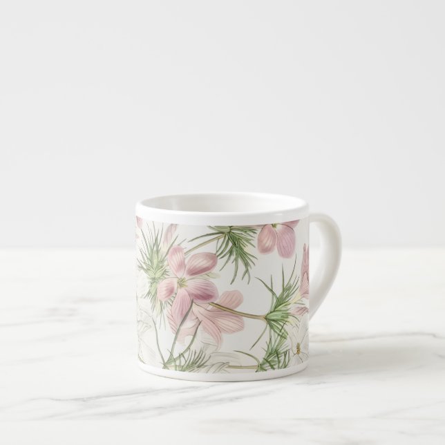 Rosa blomma med tall expresso-mugg espressomugg (Framsida höger)