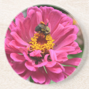 Rosa blomma och Humla Underlägg
