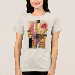 Rosa blomma och Musik noter T Shirt