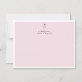 Rosa blomma och Rand ett meddelande från platta an Inbjudningar