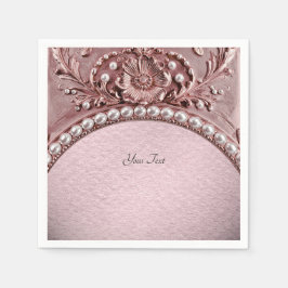 Rosa blomma pappersservett