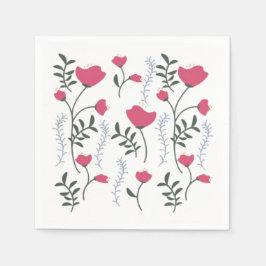 Rosa blomma pappersservett