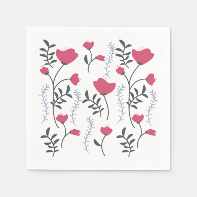 Rosa blomma pappersservett (Framsidan)