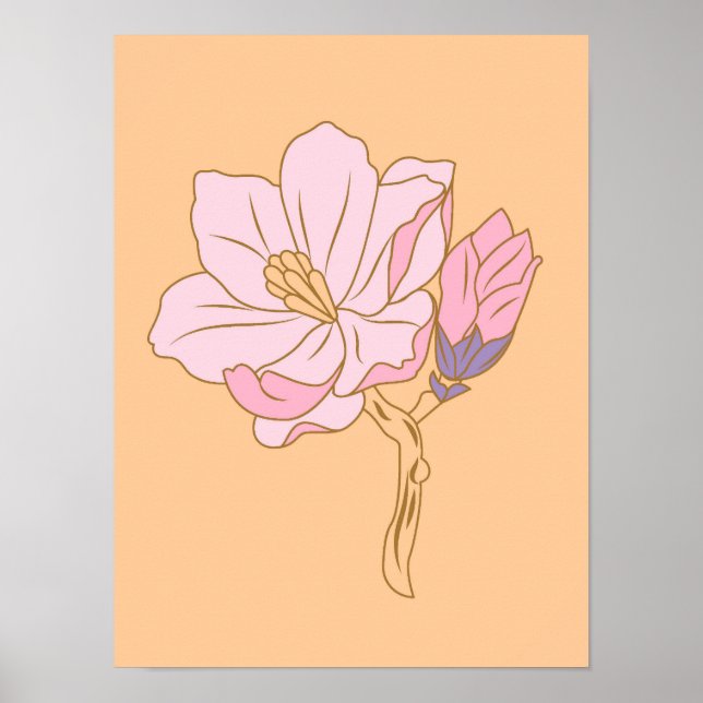 Rosa blomma  poster (Framsidan)