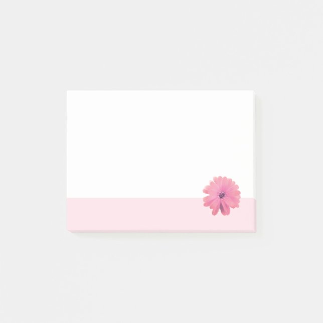 Rosa blomma rosa kant post-it block (Framsida)