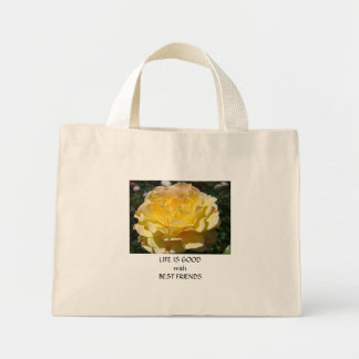 ROSA BLOMMA ROSOR HANDVÄSKKA CANVAS STRANDVÄSKA MINI TYGKASSE