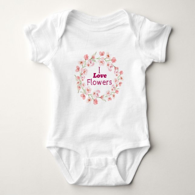 Rosa blomma t shirt (Framsida)