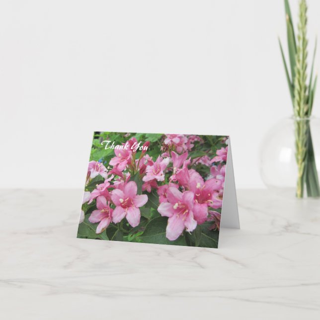 Rosa blomma tack kort (Framsida)